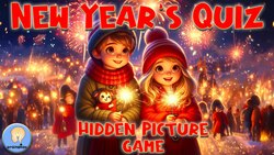 New Years Quiz | Hidden picture | New Year's vocabulary Instructional Video