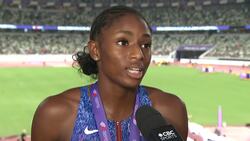 American Jefferson-Wooden reflects on becoming women's 100m world champion News Clip