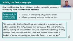 Writing the first half of the build-up of 'Beowulf and the dragon' Instructional Video