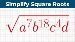 Simplify the square root of an expression with four variables Instructional Video