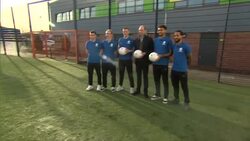 Prince William meets players at Everton in the Community charity project News Clip