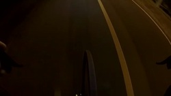 POV bicycle riding, commuter with road racing bike at night Stock Footage