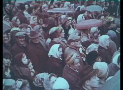 Birth of a Giant part five - Queen Elizabeth II launches the British Admiral oil tanker at Barrow-in-Furness Shipyard, 17th March 1965 Stock Footage