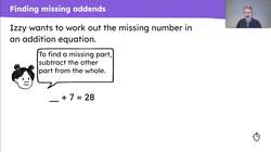 Identify knowns and unknowns in addition equations Instructional Video