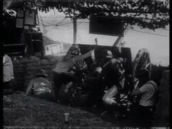US troops fighting the Germans with gas masks, France, 1918 Stock Footage