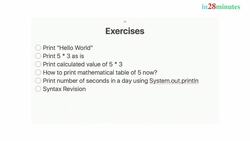 Java Programming for Complete Beginners - Java 16 - Step 08 - Printing Output to Console with Java - Exercise Statements Instructional Video