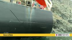 The CBC’s Leila Beaudoin got up close and personal with a grounded cargo ship off the coast of N.L. News Clip