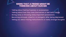 Mental Health Matters (8th Grade) Part 3: Suicide Prevention Instructional Video