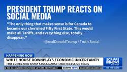 White House downplays economic uncertainty as stock market extends slump News Clip