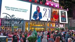 Disney. Forever 21. Time Square. Crowd of people Stock Footage