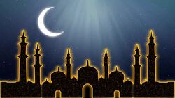 Islamic Ramadan Eid Neon Background Stock Footage