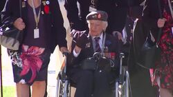 Veterans arriving for remembrance service at the Cathedral of Bayeux News Clip