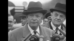 President-elect Dwight Eisenhower briefs the press on the troop conditions he saw in Korea News Clip