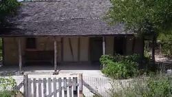 Vacant Old Rustic Style Home Panning Video Front View Stock Footage