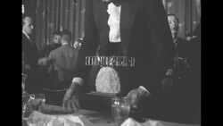 Charles Lindbergh speaks upon receiving Wright Trophy; Gen. Hoyt Vandenberg presents News Clip