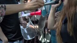 CLEAN : Waving a dead rat, protesters demand jail for Peru ex-leader outside his home News Clip