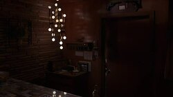 MEDIUM ANGLE OF AREA BEHIND CHECK IN, REGISTRATION COUNTER IN LOWER CLASS MOTEL LOBBY. ROOM KEYS ON HOOKS, DOOR TO MANAGER'S OFFICE SEEN BEHIND FRONT DESK. 1950S DECOR. Stock Footage