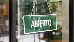 Opening of Spanish small business Stock Footage