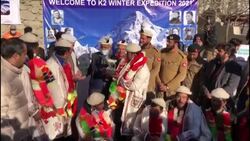 CLEAN : Pakistan: Historic Nepali K2 climbers receive hero's welcome News Clip