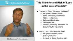 Title Transfer and Risk of Loss in the Sale of Goods Instructional Video