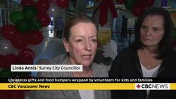 Volunteers wrap Christmas gifts and food hampers for kids and families News Clip