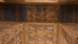 Egypt, Medinet Habu - Mortuary Temple of Ramesses III - Gate on 2nd Pylon Stock Footage