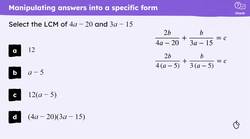Changing the subject with multiple algebraic fractions Instructional Video