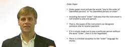 Negotiable Instrument - Order or Bearer Paper Instructional Video