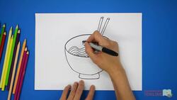 Arts and Crafts: How to Draw a Bowl of Noodles Instructional Video
