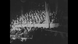 Montage of Franklin Roosevelt speaking in auditorium and riding in car during 1932 presidential campaign News Clip