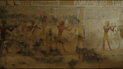 Egypt, Abydos - Temple of Sety I - Chapel of Amen - Re Stock Footage