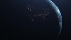 Planet Earth from Space with City lights Stock Footage