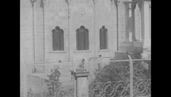 British troops round up Cypriot demonstrators following execution of two alleged terrorists News Clip