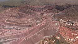Aerial landscape of a mine, Western Australia Stock Footage