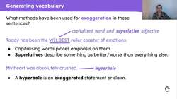 Generating vocabulary for a diary entry based on 'Into the Forest' Instructional Video