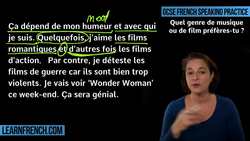 GCSE French Speaking: What kind of music or movie do you prefer? Instructional Video