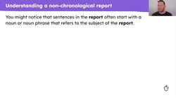 Identifying features of a model non-chronological report about a shark Instructional Video