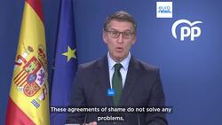 Protesters rail against Spain's Socialist Party deal with Catalan separatists News Clip