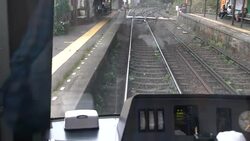 Hakone Tozan Mountain Train Passing Trough Small Stations, Tunnels And Winding Through A Narrow, Densely Wooded Valley In Hakone, Japan Stock Footage
