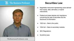 Securities Law - Explained Instructional Video