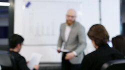 Man presenting data in chart Stock Footage