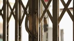 slide shot metal door Stock Footage