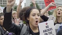 ANTI–Brett Kavanaugh – Demonstrators march on day of Kavanaugh/Ford hearing Stock Footage