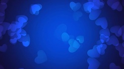 Animation romantic blue hearts on shiny background Stock Footage