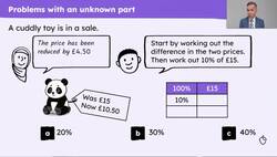 Solve problems involving percentages in a range of contexts Instructional Video