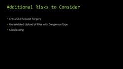 Additional Risks to Consider Instructional Video