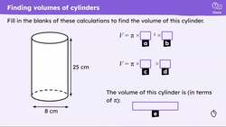 Checking and securing understanding of volume of a cylinder Instructional Video