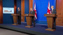 UK: Prime Minister Boris Johnson hosts coronavirus press conference inside 10 Downing Street. News Clip