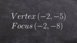 Given the vertex and focus determine the standard form of the parabola Instructional Video