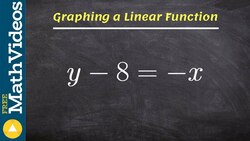 Graphing a linear function using a table y - 8 = -x Instructional Video